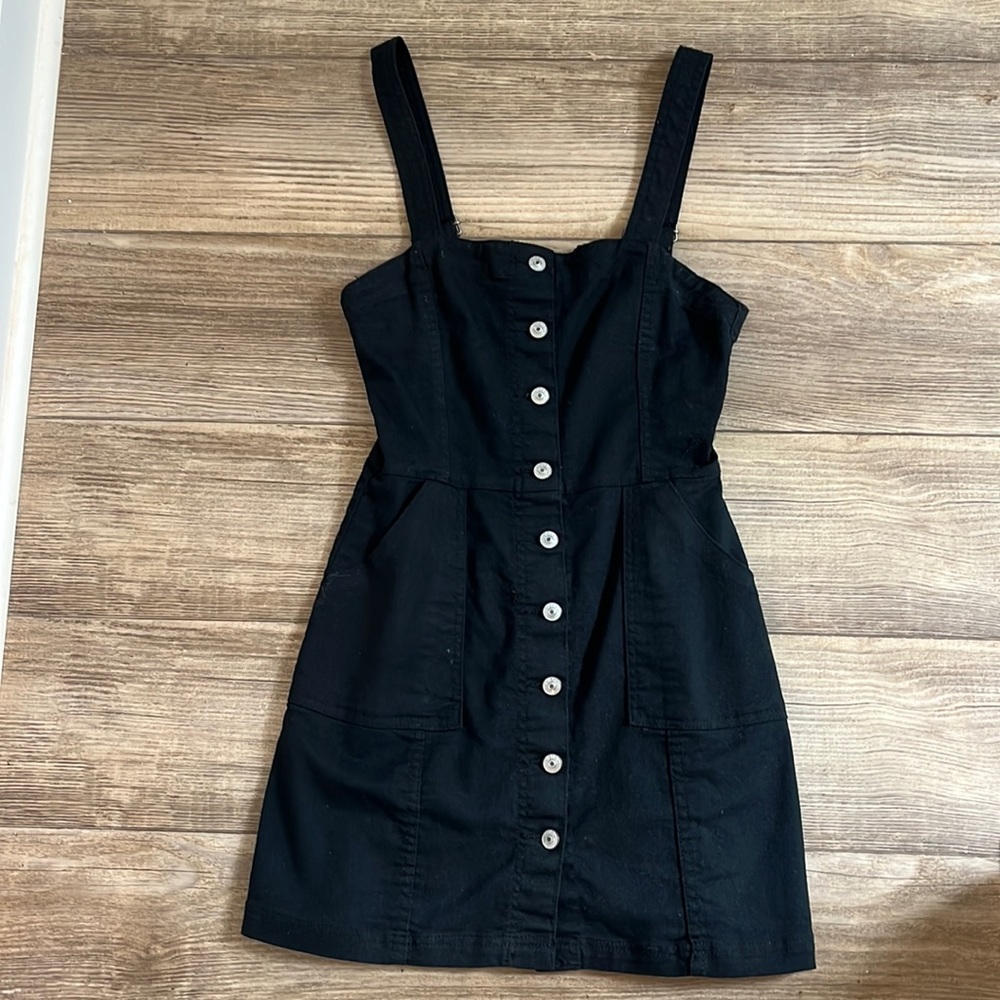 Black Fitted Overall Dress size 4 from H&M